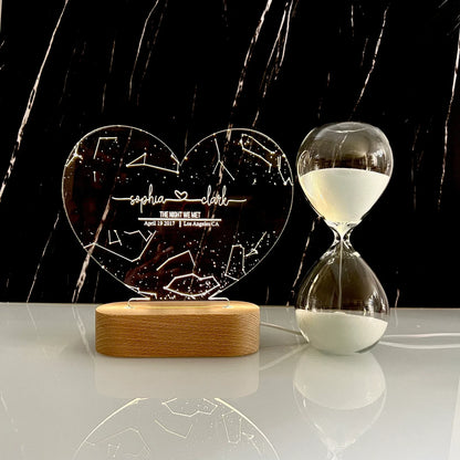 Personalized Heart Acrylic Light ''Starry Sky''