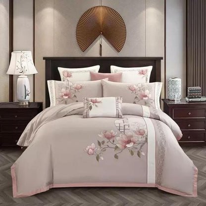 Sakura Bloom Duvet Cover Set (Long-staple Sateen Cotton)