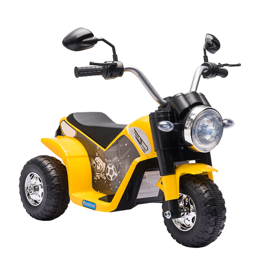 6V Kids Electric Motorcycle Ride-On Toy in Yellow