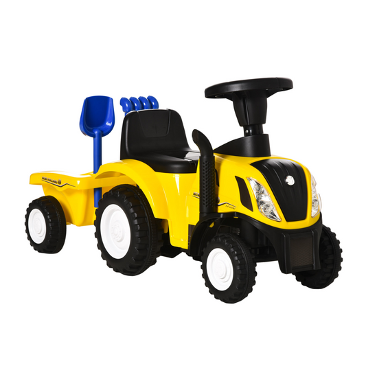 Yellow Foot-to-Floor Tractor Walker & Slider for 12-36 Months