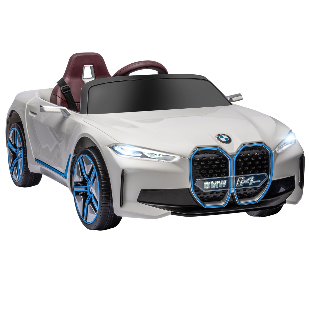 BMW i4 12V Kids Electric Ride-On Car - White | Fun & Safe for Ages 3-6!