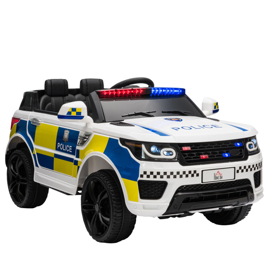 12V Electric Police Car Ride-On w/ Remote Siren & Bluetooth - Ages 3-6