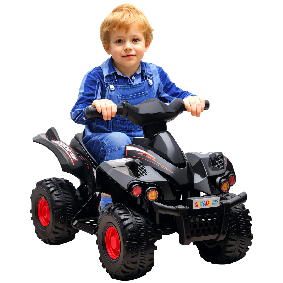 AIYAPLAY 6V Kids Electric Quad Bike with Music for Ages 2-6
