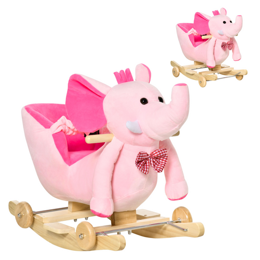 Delightful Pink 2-in-1 Rocking Horse & Ride-On Elephant