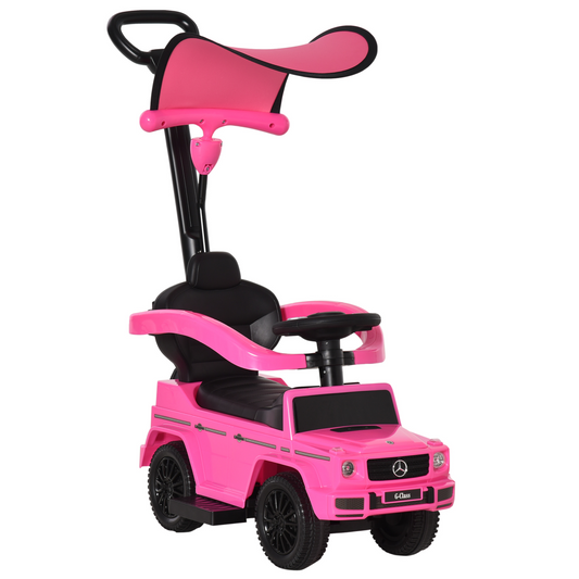 Mercedes G350 Ride-On Sliding Car Stroller for Kids - Pink