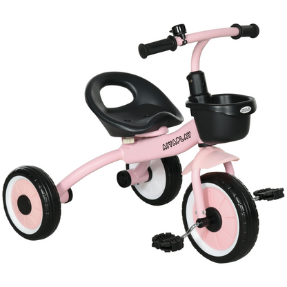 Pink Kids Trike: Adjustable Seat, Basket & Bell - Perfect for Ages 2-5!