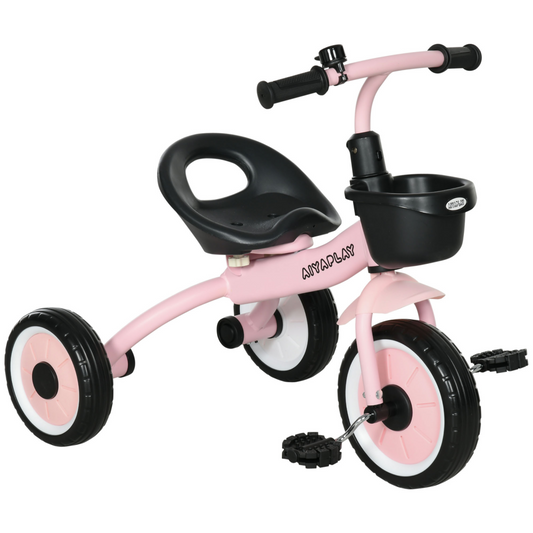 Pink Kids Trike: Adjustable Seat, Basket & Bell - Perfect for Ages 2-5!