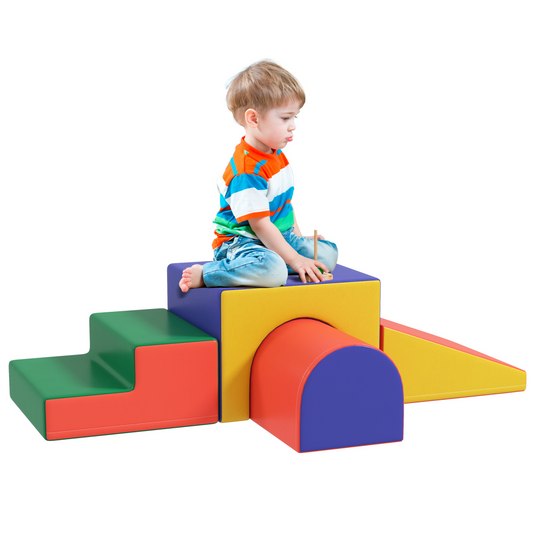 4-Piece Soft Play Set With Safe Foam Blocks for Toddler