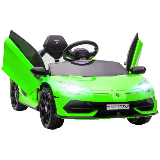 Lamborghini Aventador 12V Kids Electric Ride-On Car - Green, Fun & Stylish!