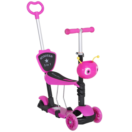 5-in-1 Adjustable Kids Scooter with Removable Seat
