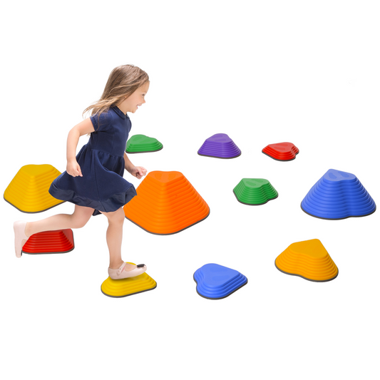 AIYAPLAY 11PC Colorful Non-Slip Stackable Stepping Stones