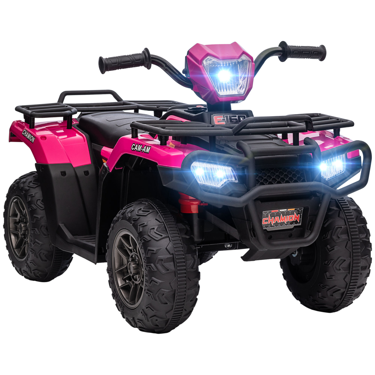 Vibrant Pink 12V Kids Electric Quad Bike w/ LED Lights & Music