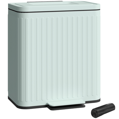 40L Dual Compartment Pedal Bin - Soft-Close, Stylish Green design