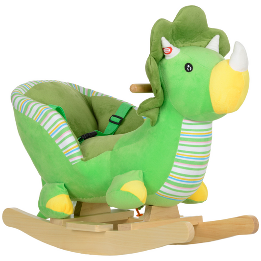 Dino Delight: AIYAPLAY Plush Rocking Horse with Sounds