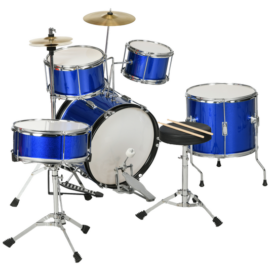 AIYAPLAY Junior Drum Set 11-Piece Kids Kit - Blue