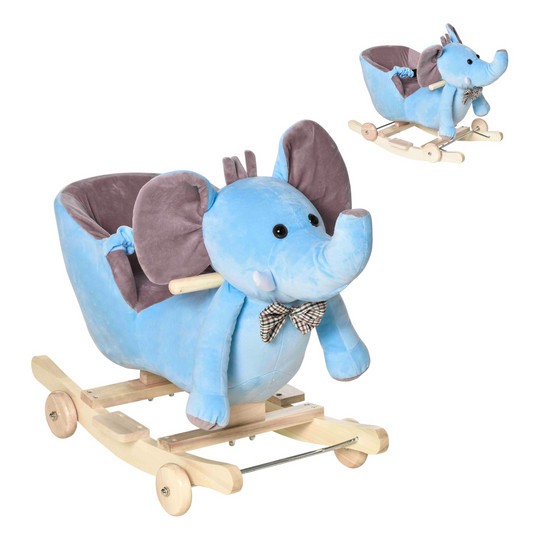 2-in-1 Rocking Horse Elephant with Music for Kids