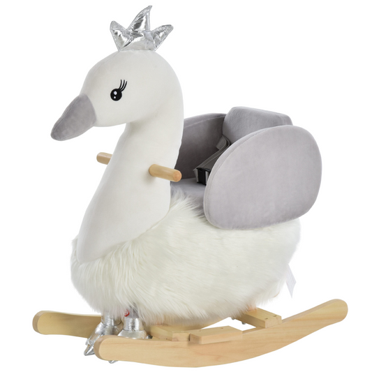 Enchanting Kids Ride-On Rocking Swan with Sound