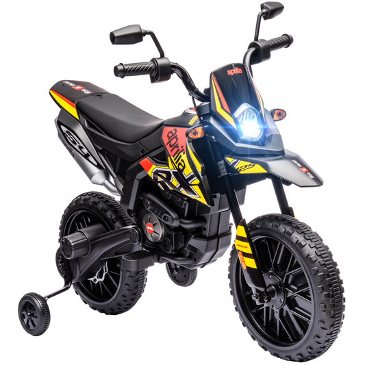 AIYAPLAY 12V Kids Aprilia Motorbike with Training Wheels