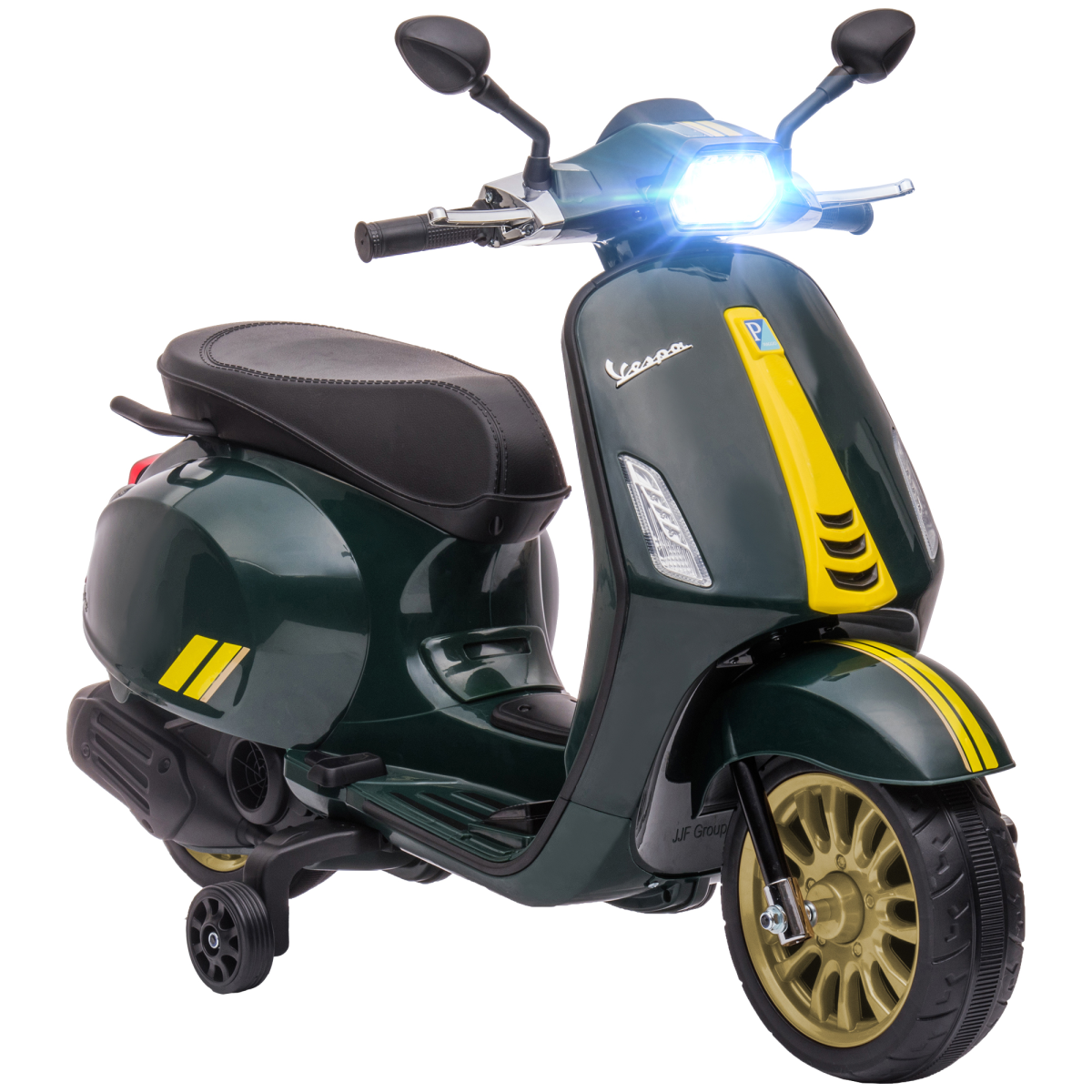 AIYAPLAY Vespa 12V Kids Electric Bike with Training Wheels