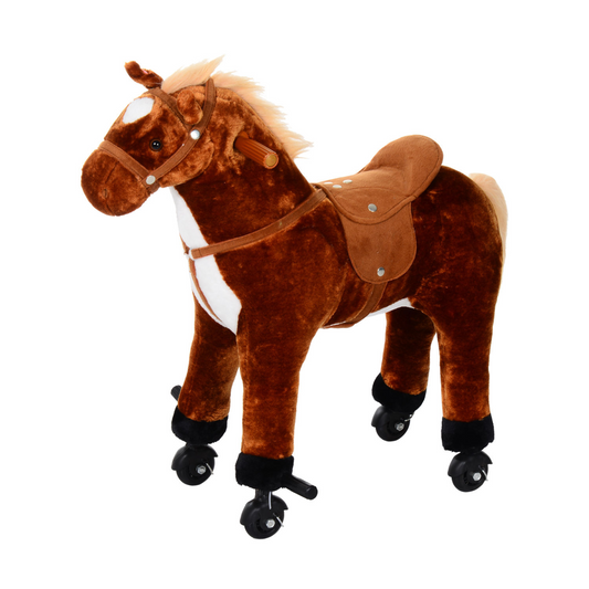 Galloping Plush Pony Ride-On Toy with Sounds