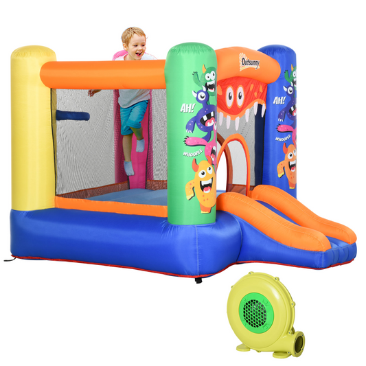 Inflatable Bouncy Castle with Slide & Basketball Fun