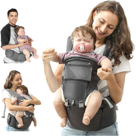 AIYAPLAY Ultimate 6-in-1 Ergonomic Baby Carrier - Grey