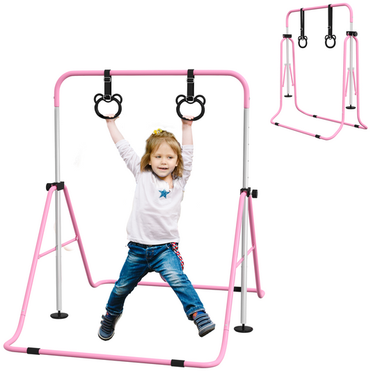 Adjustable Pink Kids Gymnastics Bar