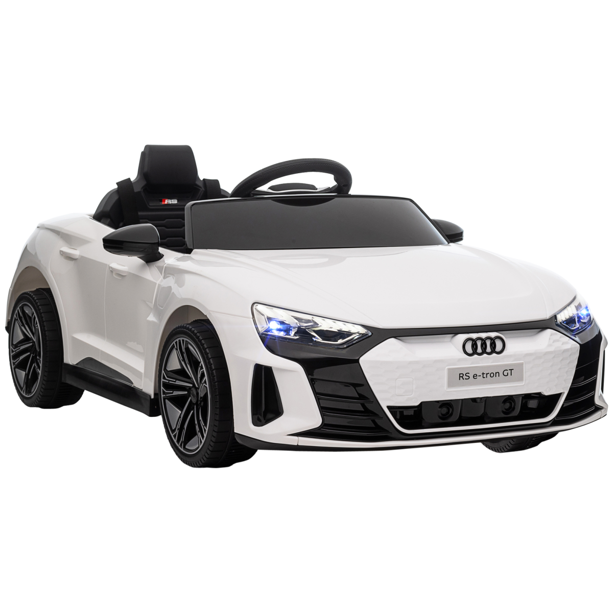 Audi RS e-tron GT 12V Kids Ride-On Car with Remote Control - White Luxury Cruiser