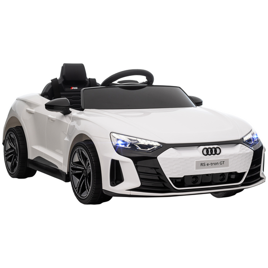 Audi RS e-tron GT 12V Kids Ride-On Car with Remote Control - White Luxury Cruiser