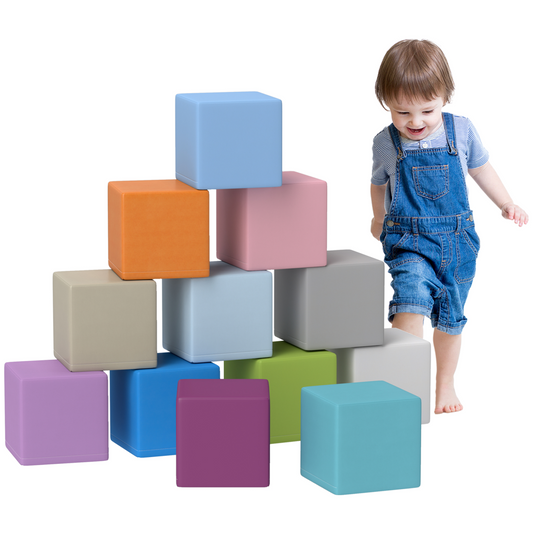 12-Piece Soft Foam Play Block Set in Blue