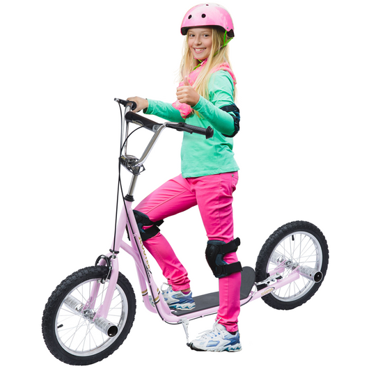 Adjustable Pink Stunt Scooter for Kids 16" Wheels