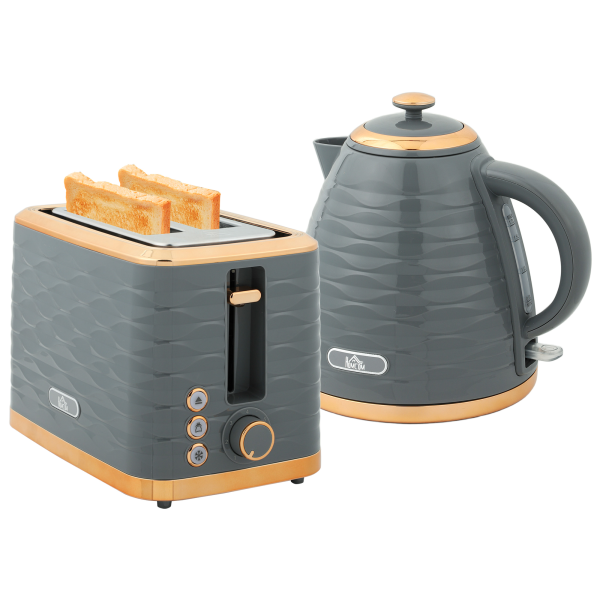 Chic Kettle & Toaster Set: Rapid Boil 1.7L Kettle & 2-Slice Toaster