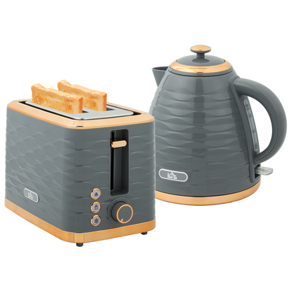 Chic Kettle & Toaster Set: Rapid Boil 1.7L Kettle & 2-Slice Toaster