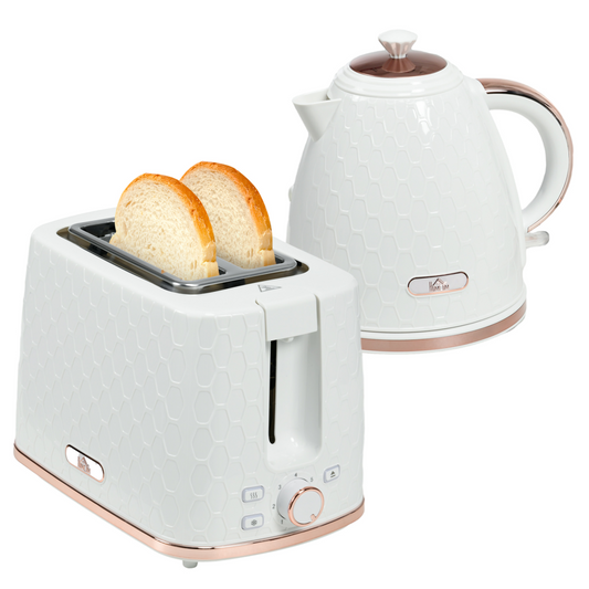 Stylish Kettle & Toaster Combo: 1.7L Rapid Boil & 2-Slice Perfection