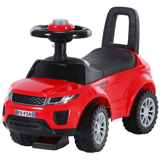 Red 3-in-1 Toddler Ride-On Car with Horn & Steering