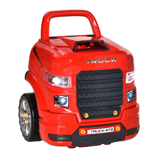 Ultimate Kids Truck Engine Toy Set with Horn & Lights - 61 Pieces of Fun!
