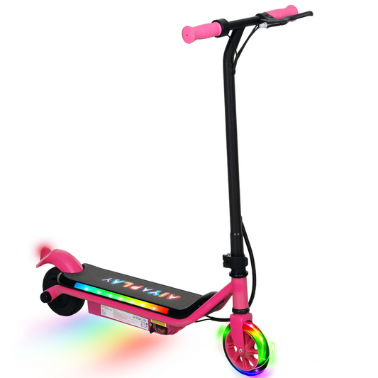 AIYAPLAY Youth Electric Scooter with Dual Brakes & Colorful Lights