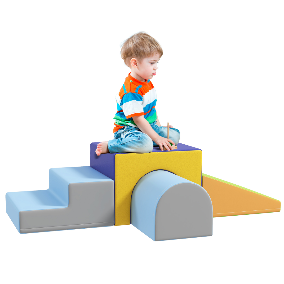 4-Piece Soft Play Set With Safe Foam Blocks for Toddler