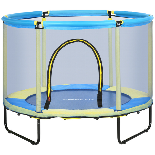 ZONEKIZ 4.6FT Bungee Trampoline with Safety Net for Kids - Blue