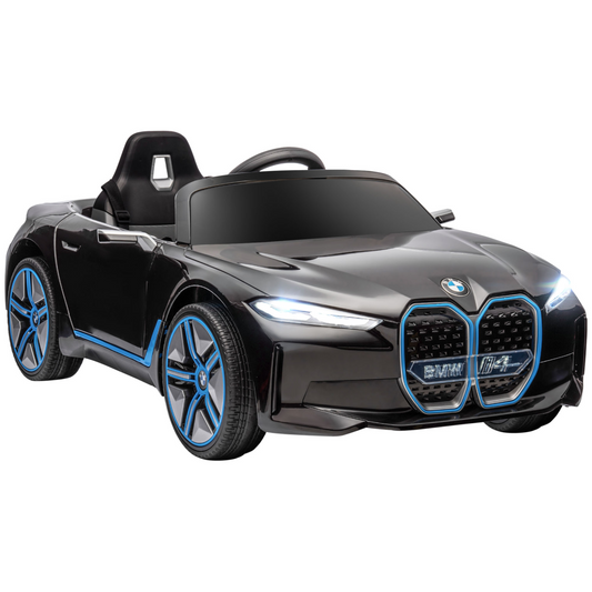 BMW i4 Kids Electric Ride-On 12V - Stylish Black Ride for Young Adventurers!