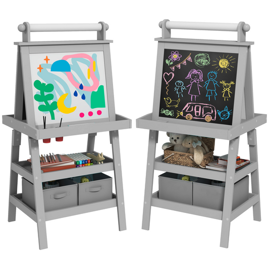AIYAPLAY 3-in-1 Kids Art Easel: Double-Sided