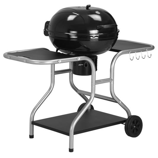 Portable Charcoal Trolley Grill with Wheels