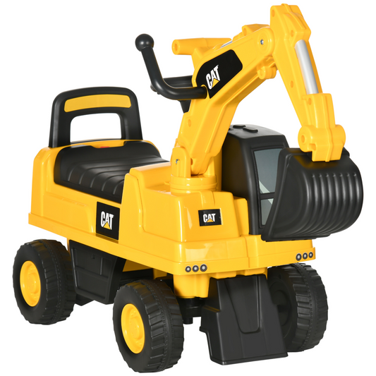 CAT Licensed Kids Ride-On Digger with Controllable Shovel - Age 1-3