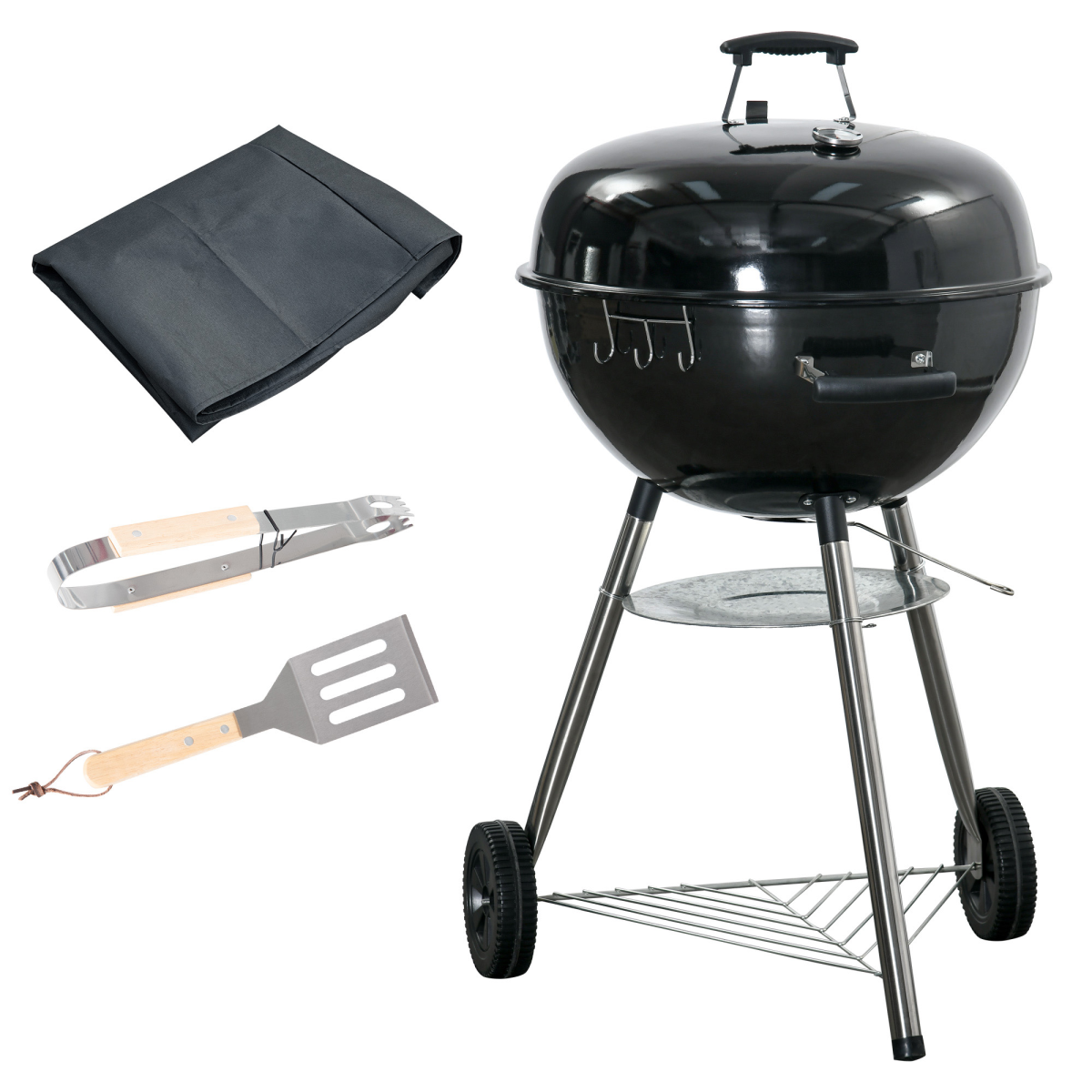 Portable Charcoal Grill & Smoker with Cover
