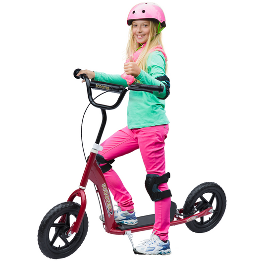 Red Push Scooter for Kids Stunt Bike with 12"