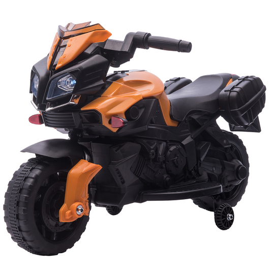 Thrilling Orange 6V Electric Motorcycle Ride-On for Toddlers