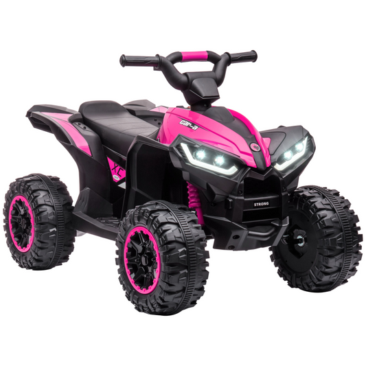 Pink 12V Kids Ride-On Quad ATV for Ages 3-5