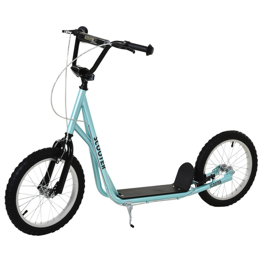 Adjustable Kids Kick Scooter with Inflatable Wheels - Blue