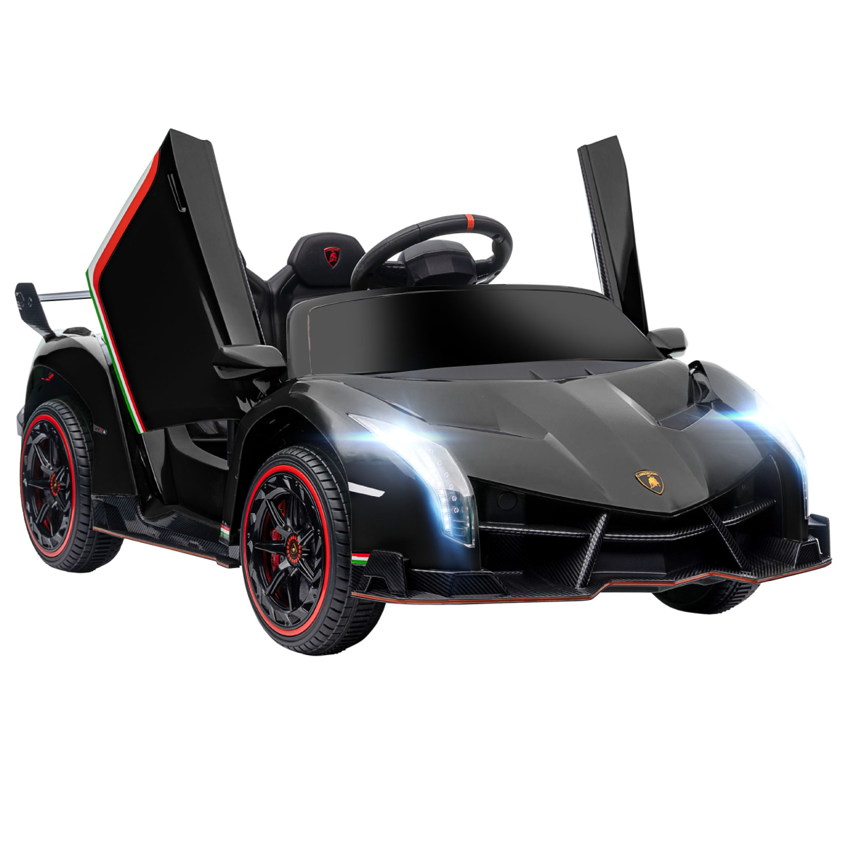 Lamborghini Veneno Kids' Electric Ride-On Car with Remote - Black