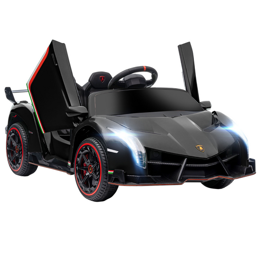 Lamborghini Veneno Kids' Electric Ride-On Car with Remote - Black